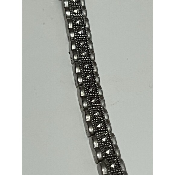 Vintage Stainless Steel Quartz Stud Watch Black Gunmetal mother of Pearl - Picture 5 of 6